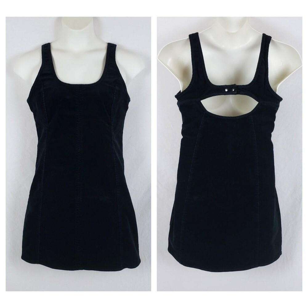 SO Corduroy Pinafore Mini Dress Womens L Open Back Cutout 90s Revival Indie